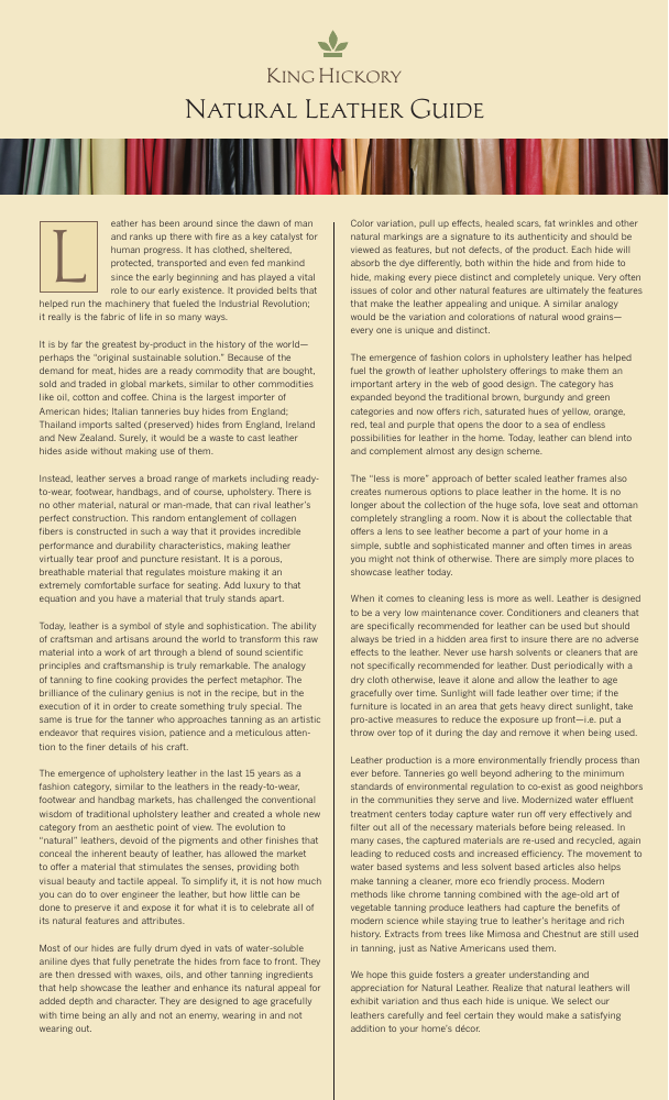 King Hickory — Leather Guide cover